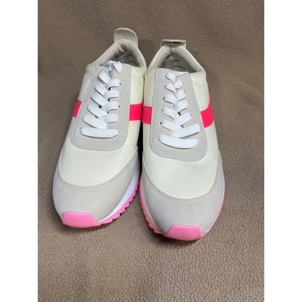 Steve Madden Denney Cream Pink Retro Jogger Sneakers DENY01S1 Womens 9M